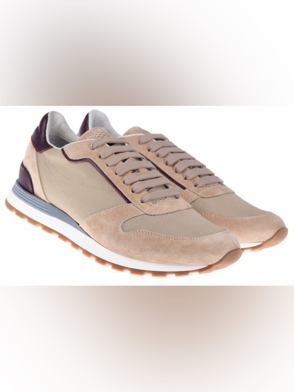 Brunello Cucinelli Leather Suede Low Top Sneakers EU 42